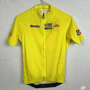 Santini HEB L’etape San Antonio Cycling Jersey Woman’s Med‎ Full Zip Yellow NWT